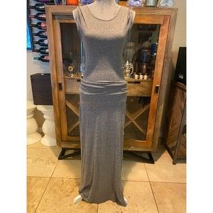 Alternative Earth Women's Maxi Dress Racerback Sleeveless Long Gray Medium